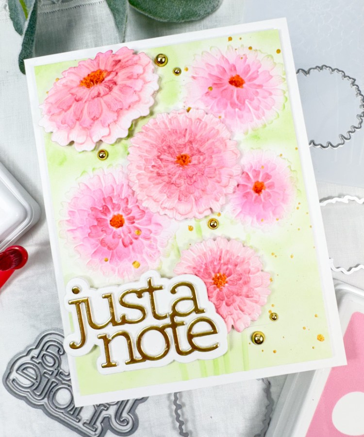 Simon Says Stamp Just A Note Zinnias – REDSAS