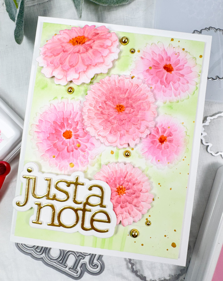 Simon Says Stamp Just A Note Zinnias – REDSAS