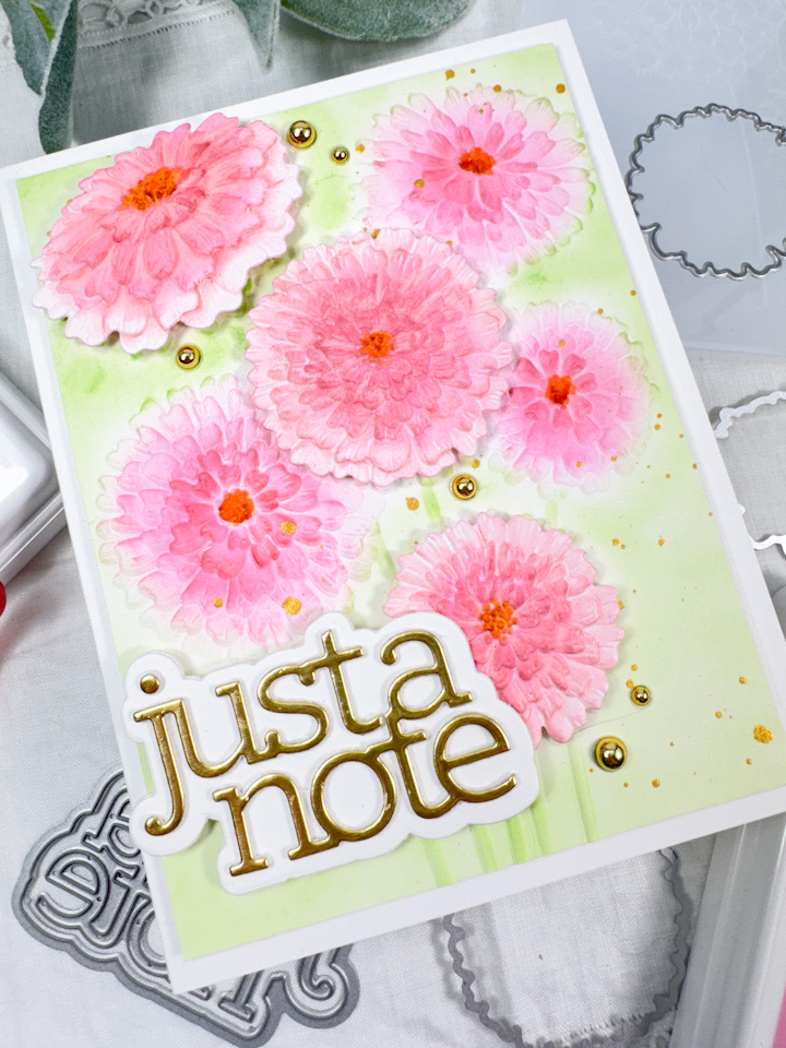 Simon Says Stamp Just A Note Zinnias – REDSAS