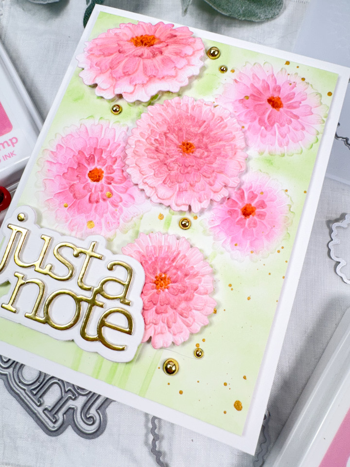 Simon Says Stamp Just A Note Zinnias – REDSAS